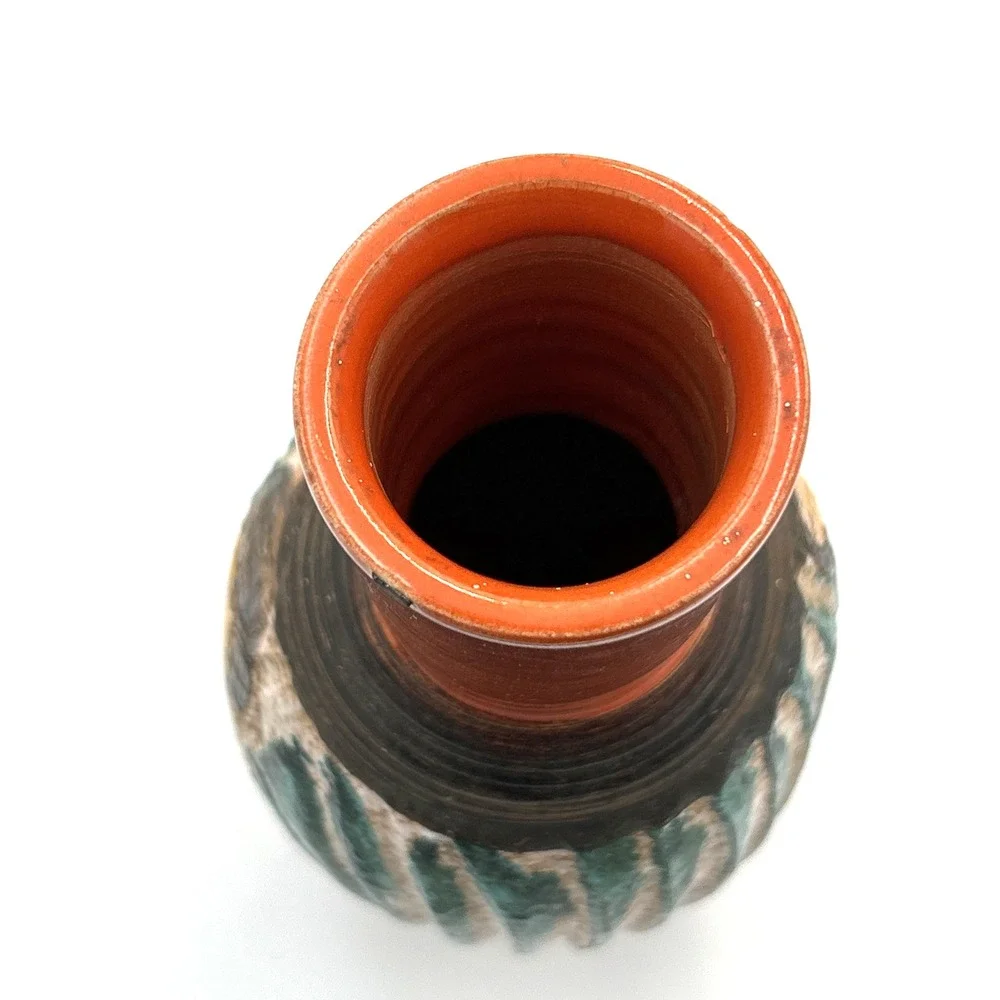 Vtg Fratelli Fanciullacci  Italian Pottery Vase Sgraffito Textured Stylized MCM